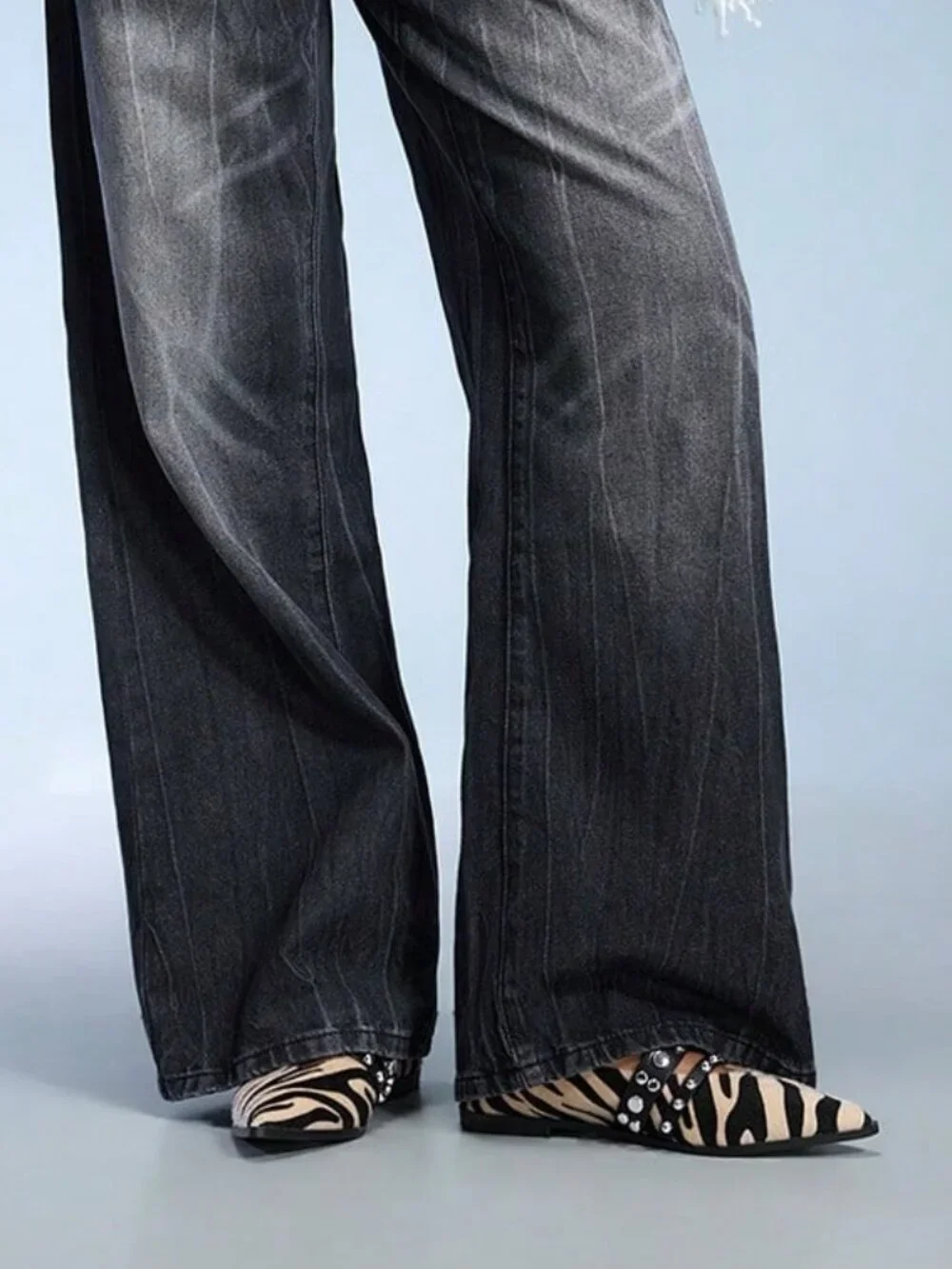 Apricot Y2k Women's Pointed Toe Zebra Print Shoes
